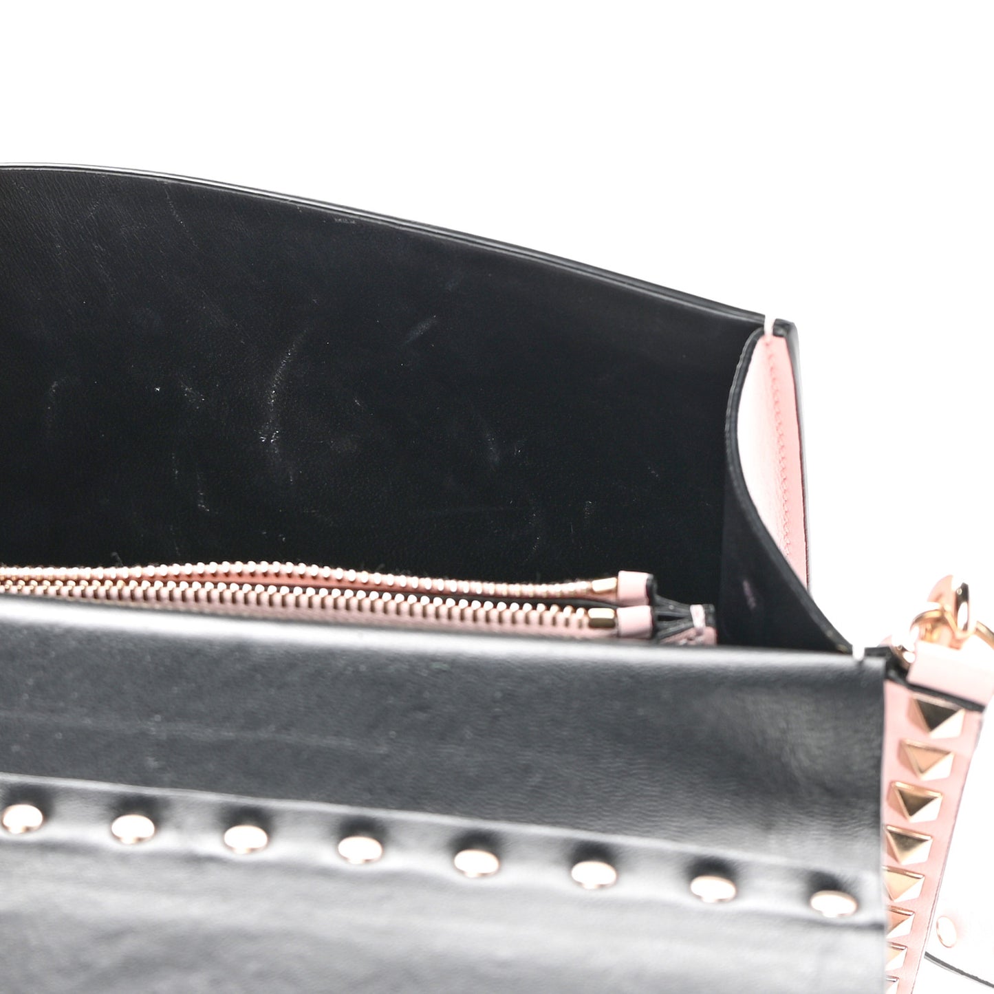 Vitello Rockstud Side Slip Crossbody Pink