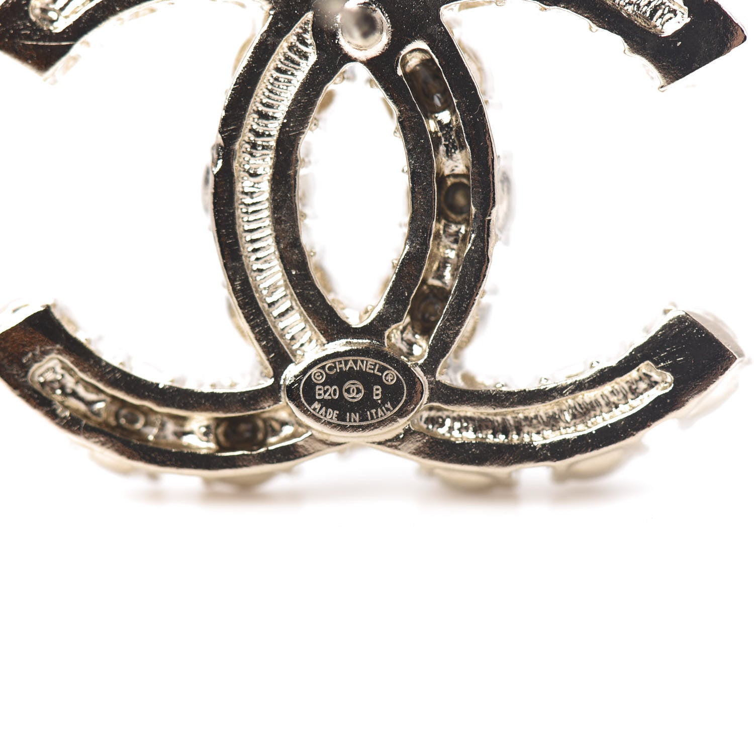Chanel Crystal Pearl CC Dazzling Domino Earrings Gold 4 of 4