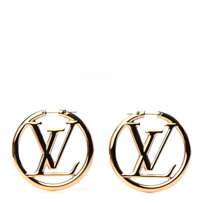 Louis Vuitton Metal Louise Hoop Earrings Gold 1 of 4