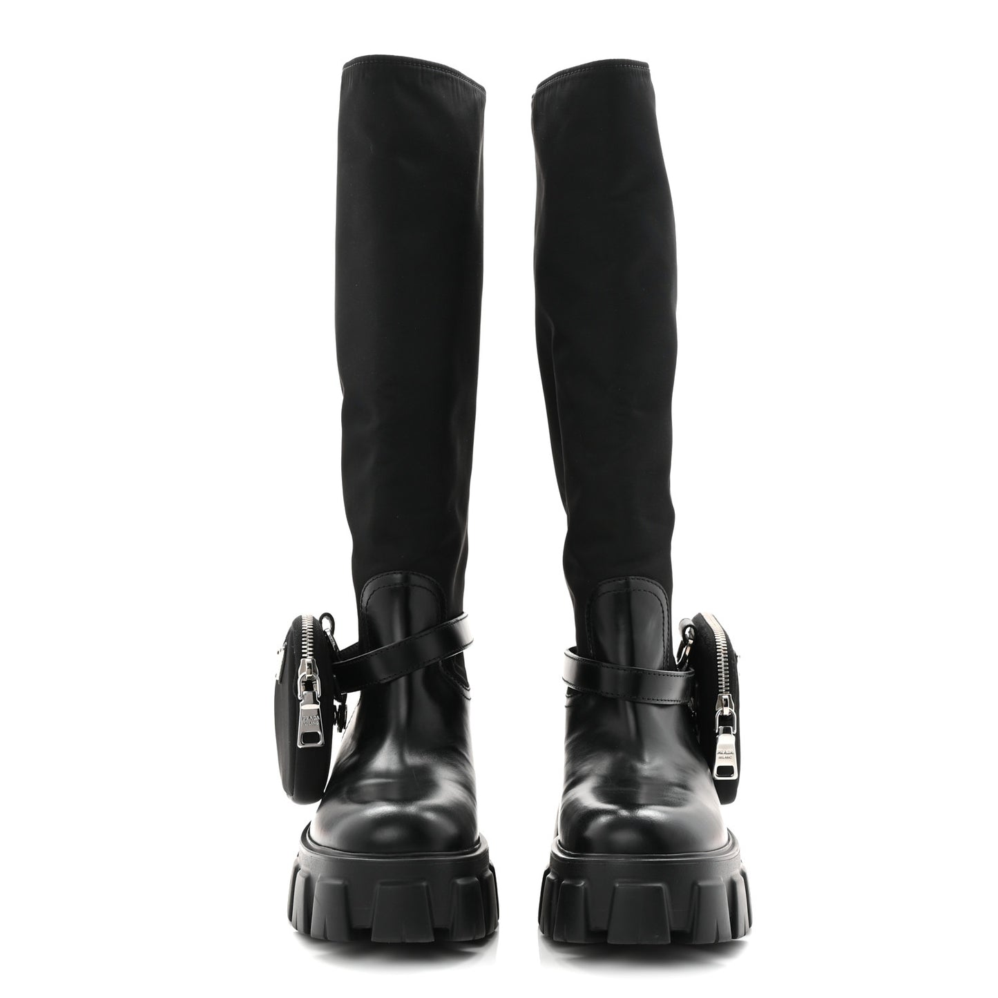 Spazzolato Rois Re-Nylon Metal Triangle Logo Monolith Pouch Pocket 55mm Tall Boots 39 Black