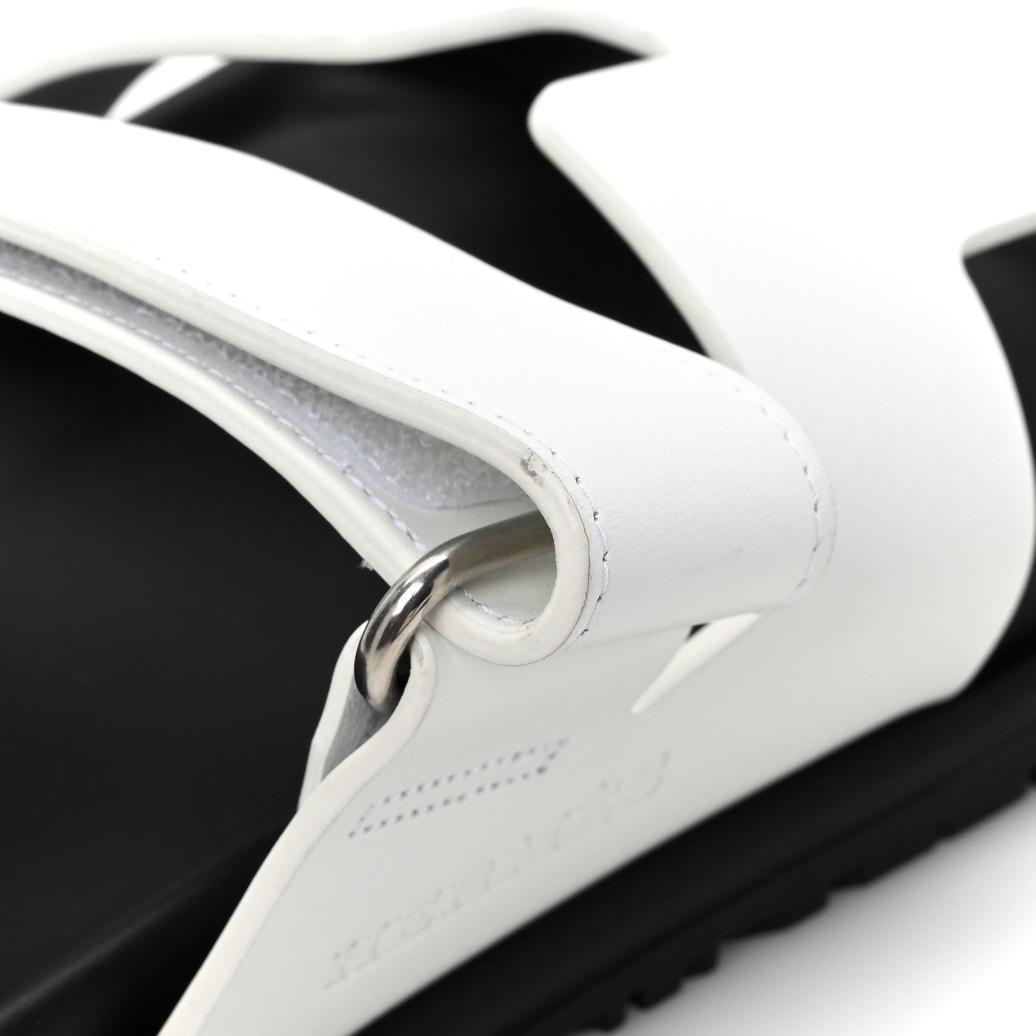 Hermes Calfskin Womens Chypre Sandals 37 White 9 of 11