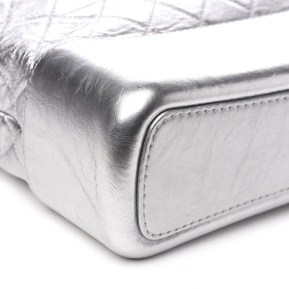 Chanel Metallic Lambskin Calfskin Quilted Large Gabrielle Hobo Silver 8 of 10