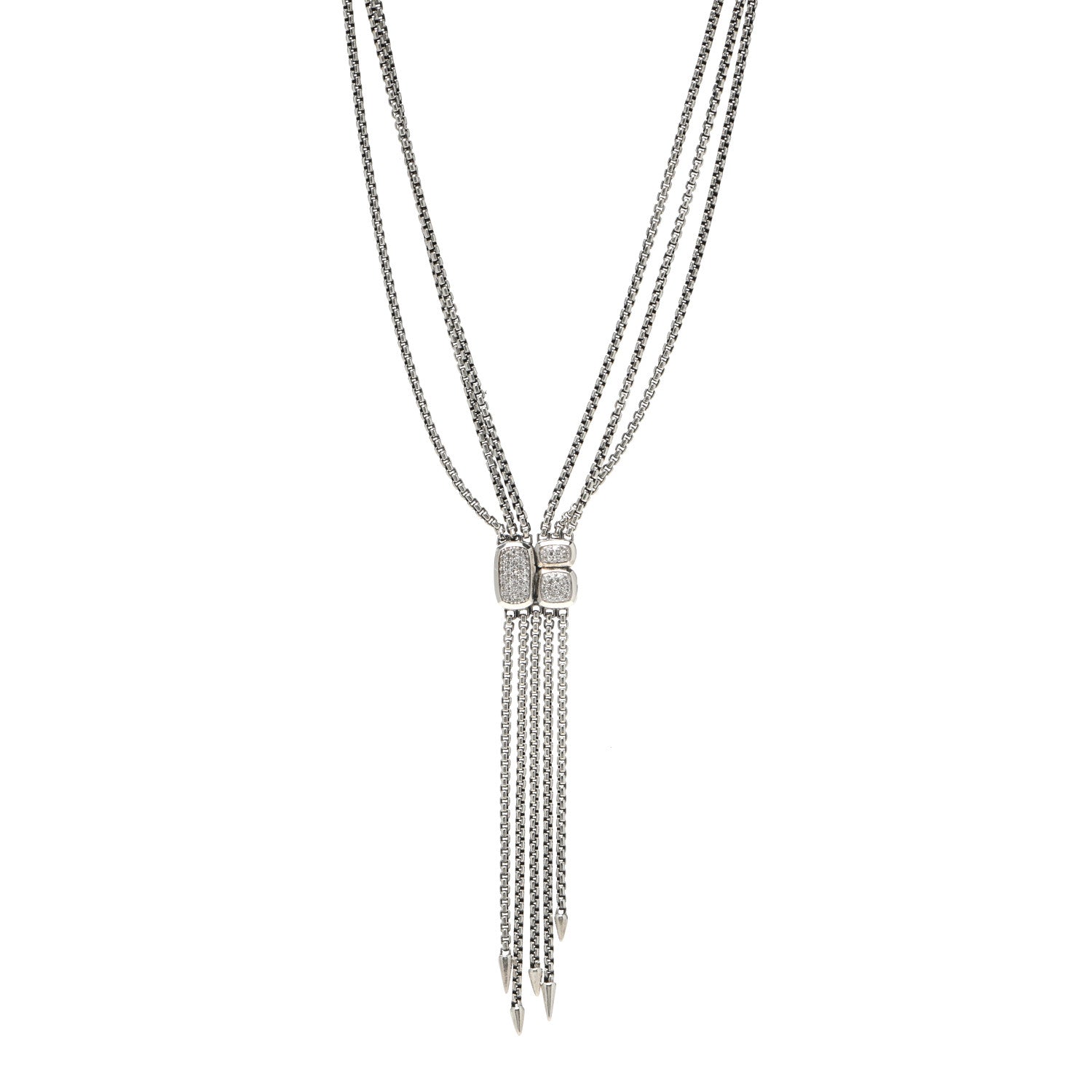 David Yurman Sterling Silver Diamond Pave Confetti Drop Necklace 1 of 4