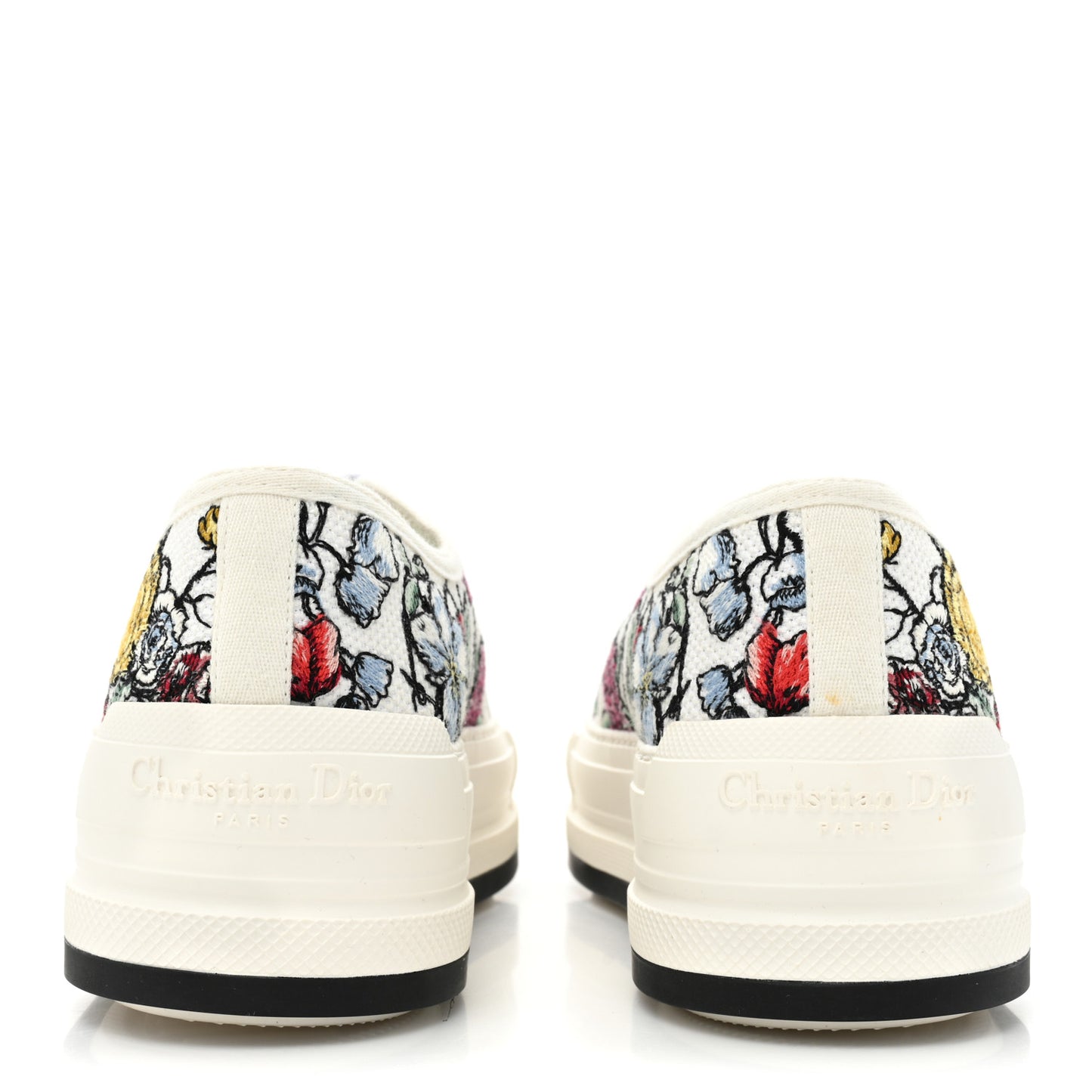 Canvas Jardin Botanique Embroidered Womens Walk'N'Dior Low Top Sneakers 37 White Multicolor