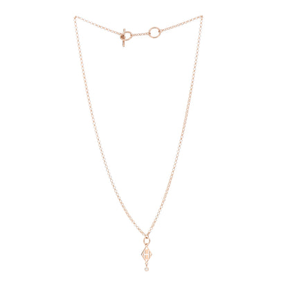 Hermes 18K Rose Gold Diamond Gambade Pendant Necklace 3 of 5