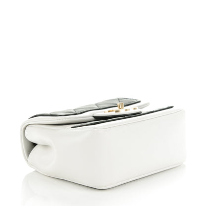 Chanel Lambskin Quilted Graphic Mini Flap Bag Black White 4 of 7