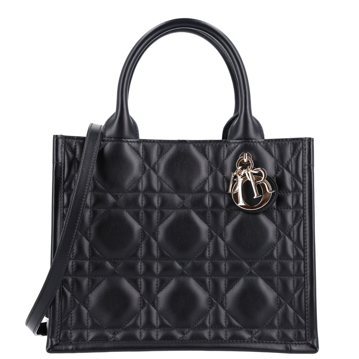 Christian Dior Calfskin Macro Cannage Small Book Tote Black 1 of 10