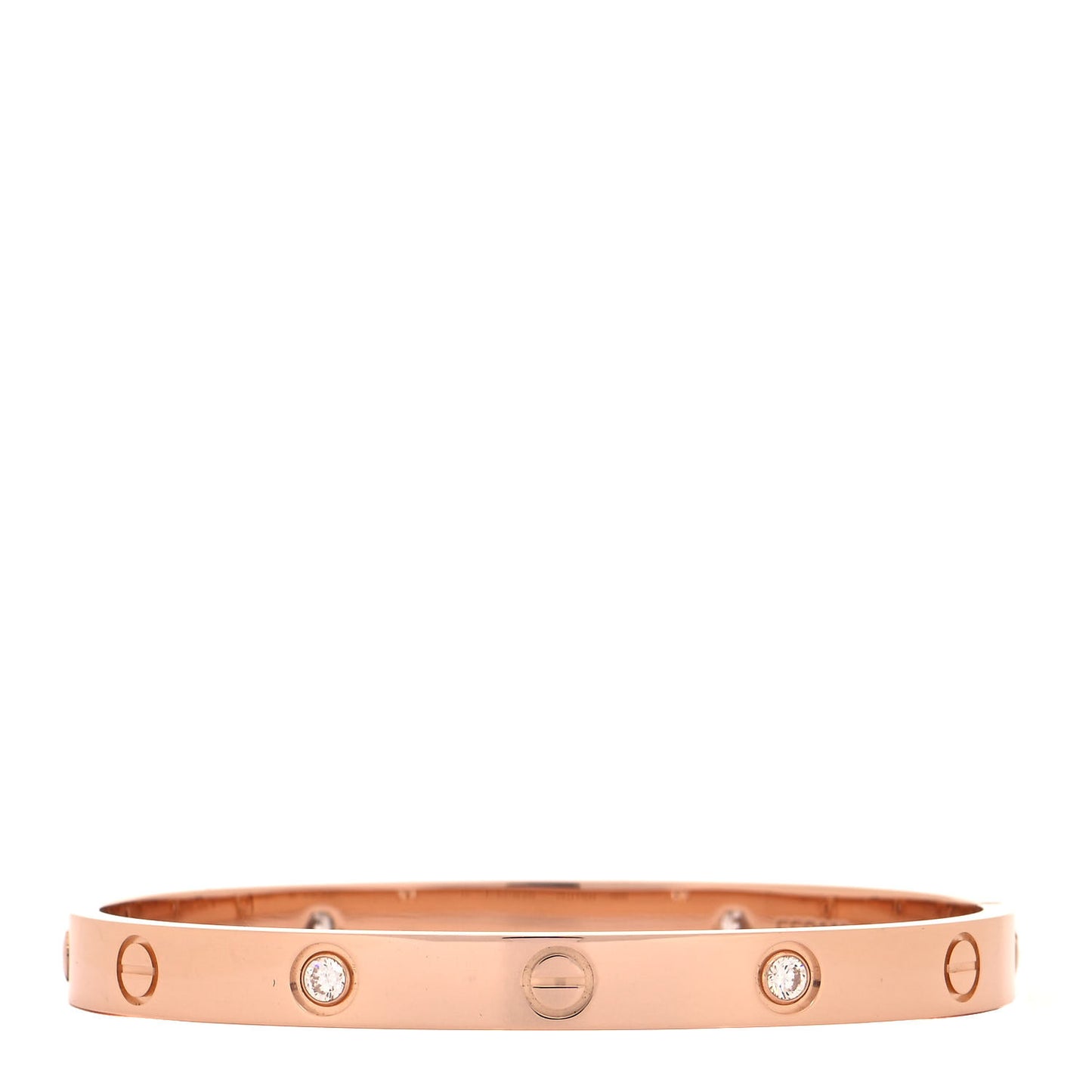 18K Pink Gold 4 Diamond LOVE Bracelet 17