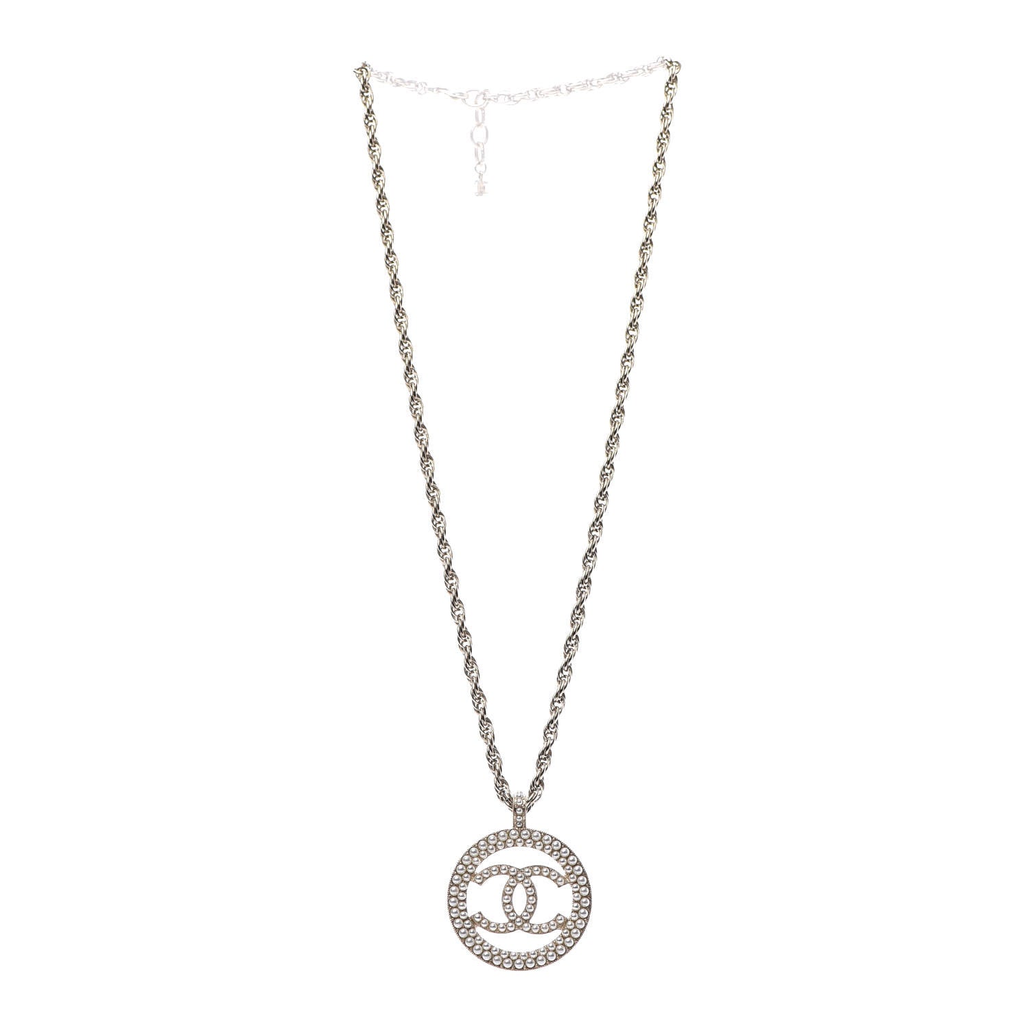 Chanel Pearl CC Round Pendant Necklace Gold 2 of 5