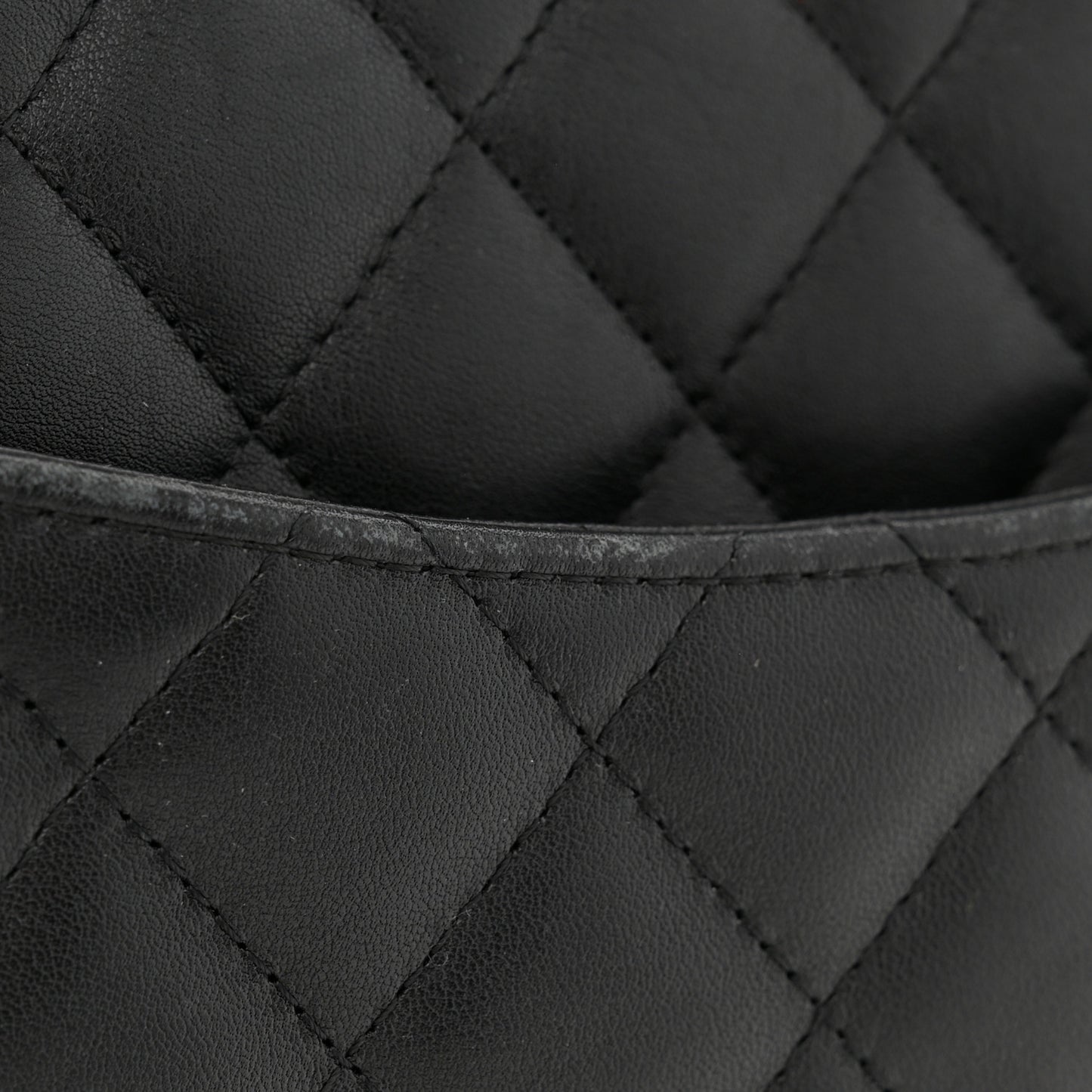 Calfskin Quilted Large Cambon Bowler Black