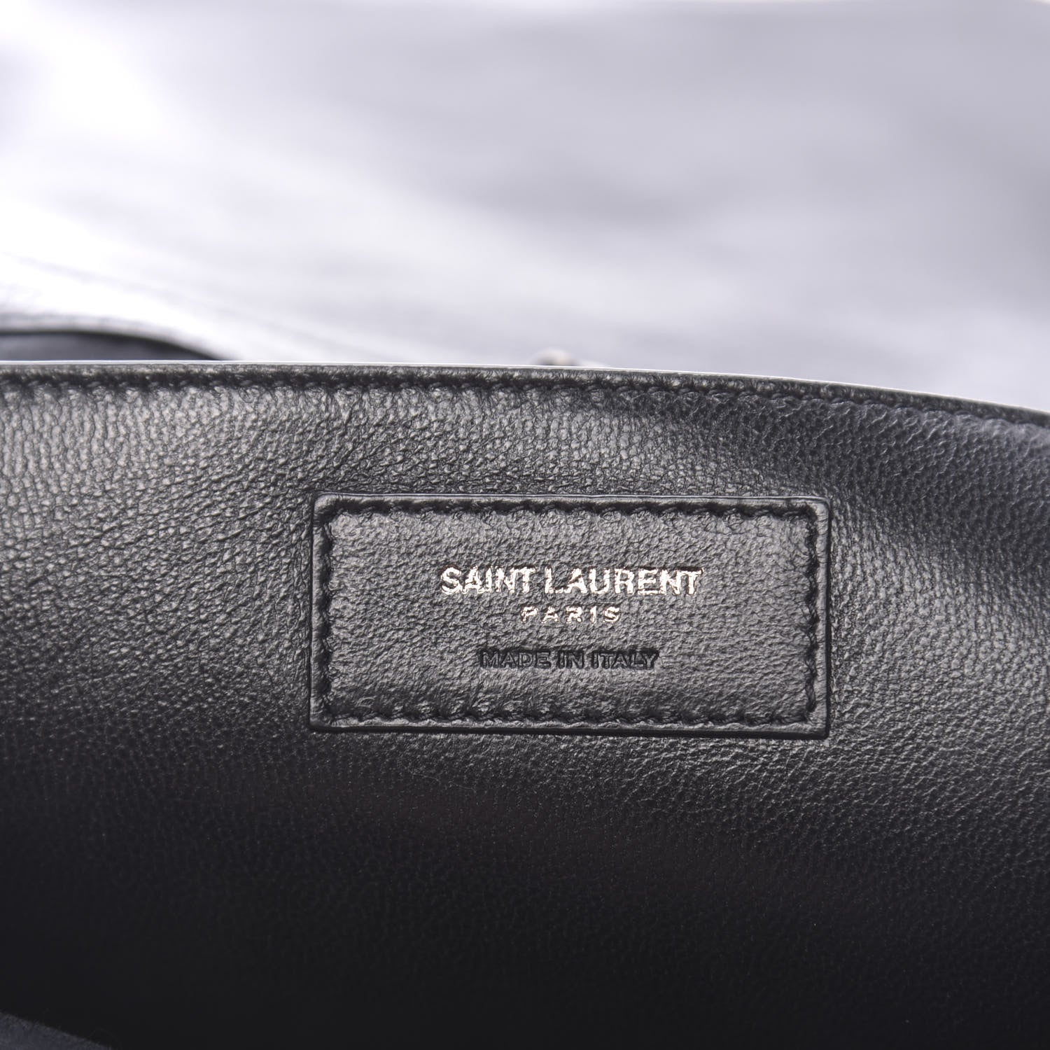 Saint Laurent Pebbled Lambskin Chevron Monogram Small Nolita Black 6 of 10