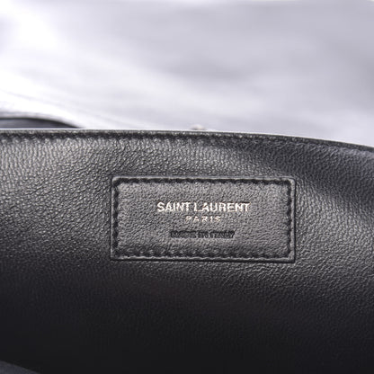 Saint Laurent Pebbled Lambskin Chevron Monogram Small Nolita Black 6 of 10