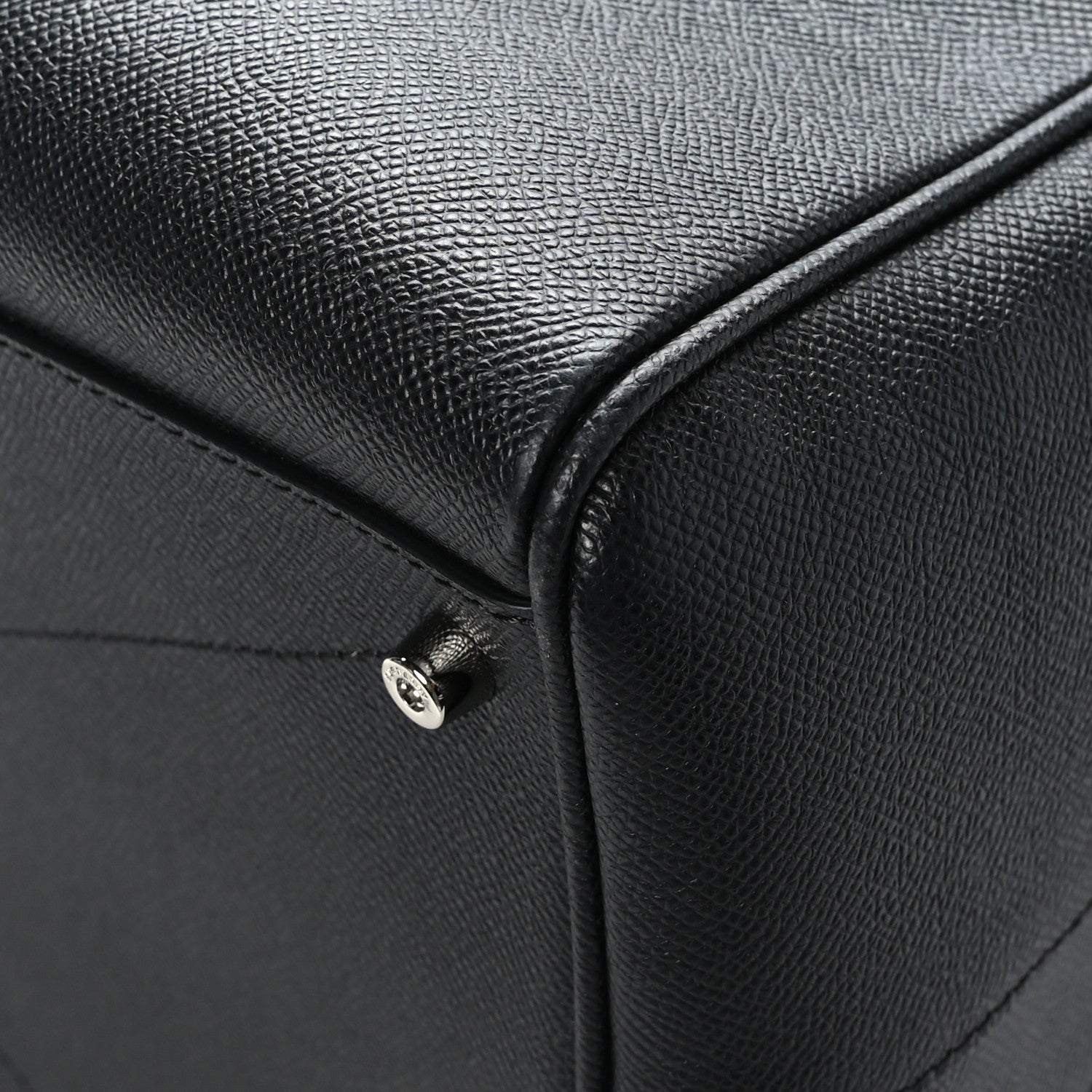 Burberry Calfskin Embossed Bowling Bag Black 7 of 9