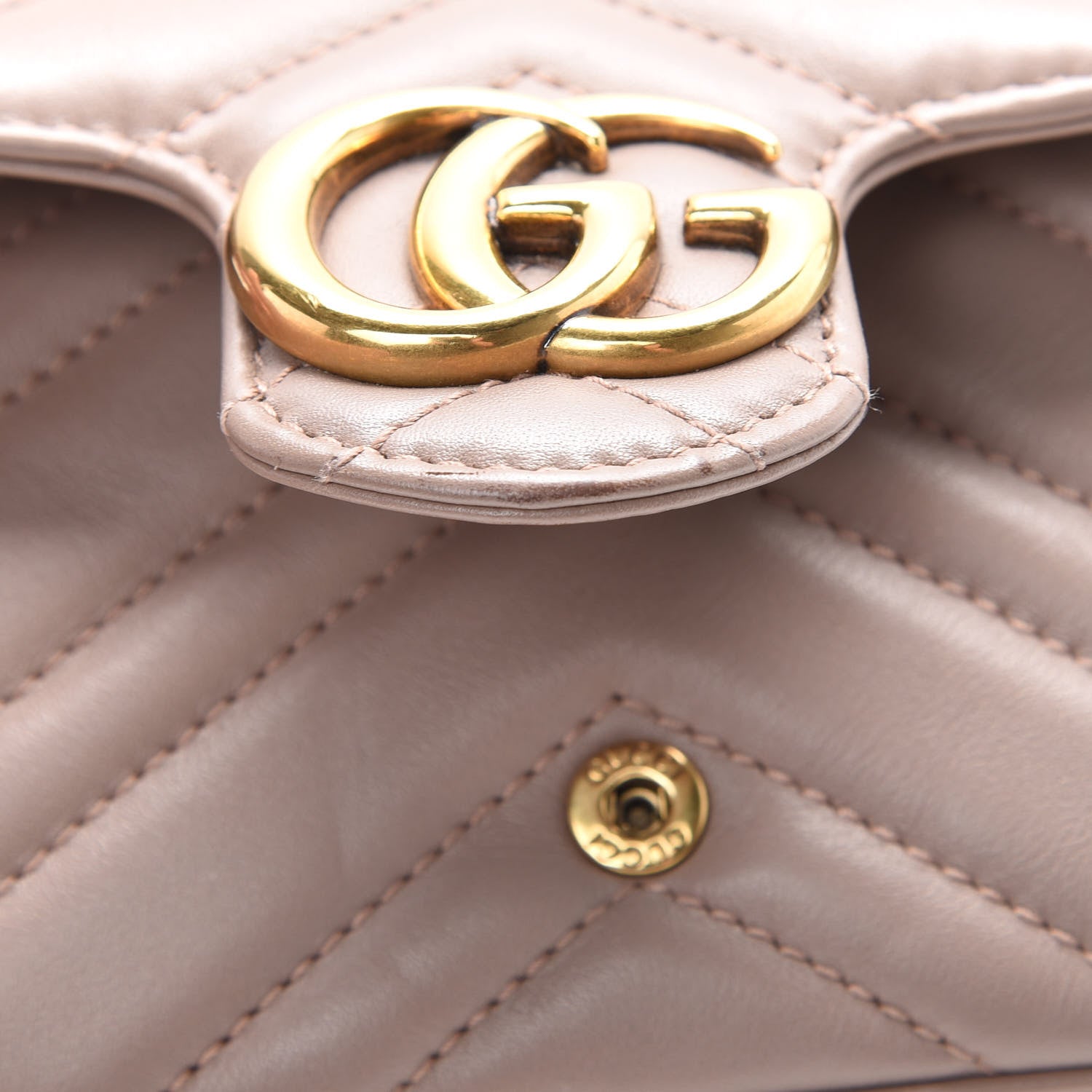 Gucci Calfskin Matelasse Super Mini GG Marmont Shoulder Bag Porcelain Rose 12 of 15