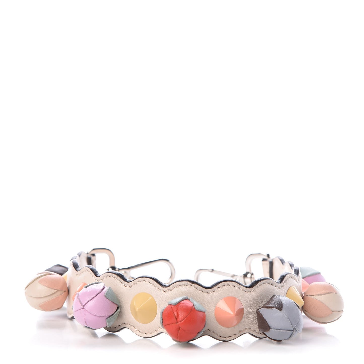 Calfskin Rosebud Studded Mini Strap You Camelia Multicolor