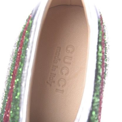 Gucci Glitter Fabric Web Mens Falacer Sneakers 11 Silver 6 of 9