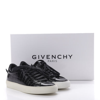 Givenchy Calfskin Crocodile Embossed Womens Urban Street Sneakers 36 Black 8 of 9