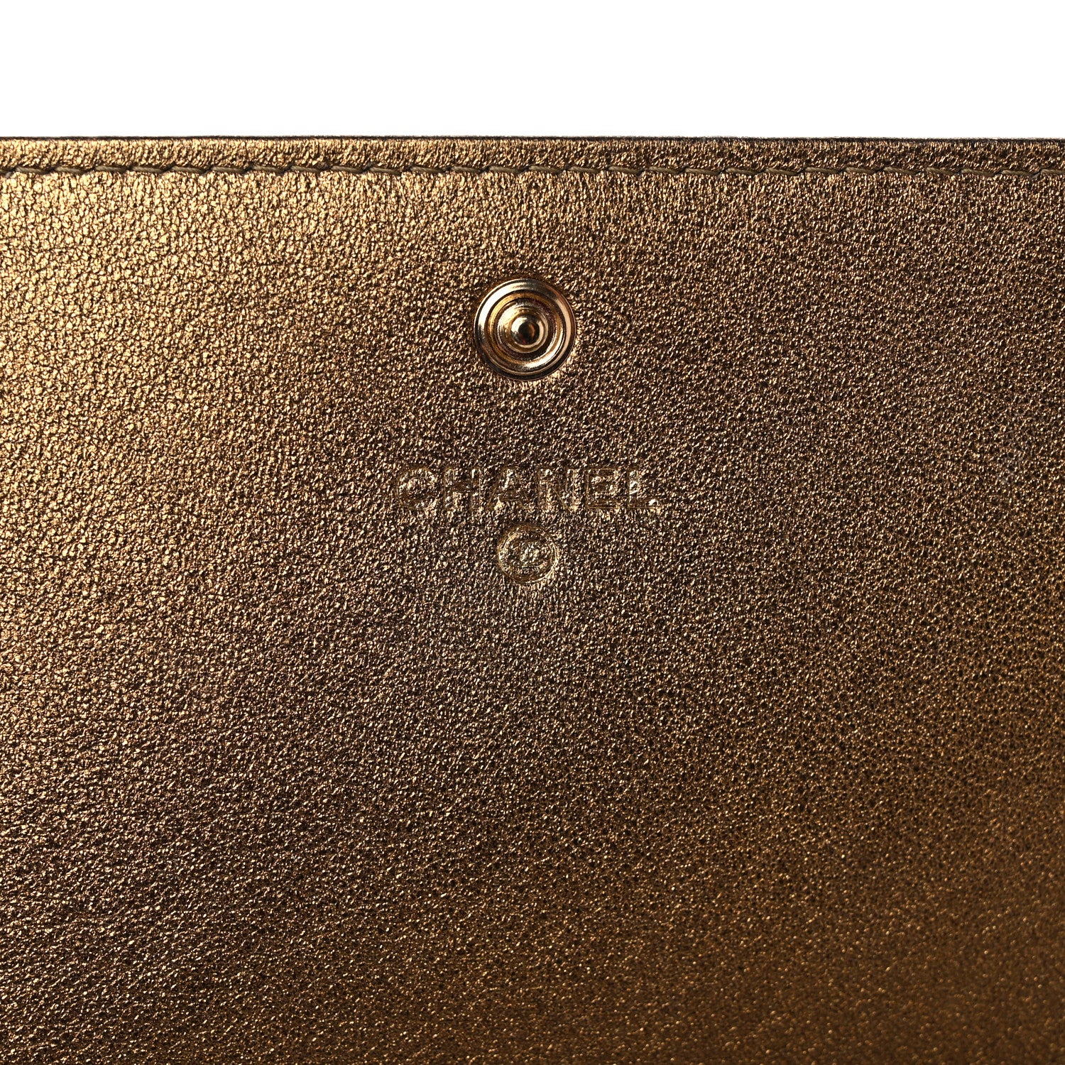 Chanel Metallic Lambskin Quilted Large Diamond CC Flap Wallet Dark Bronze 6 of 15