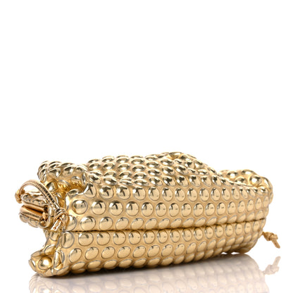 Bottega Veneta Metallic Fabric Bubble Wrap The Mini Pouch Gold 4 of 8