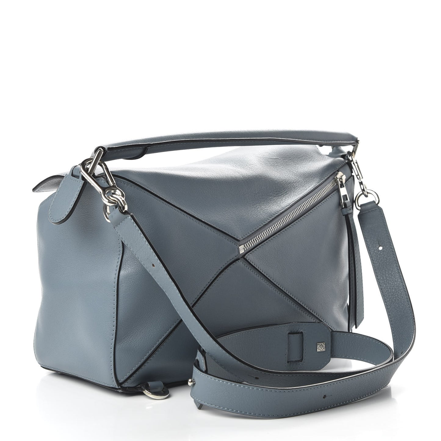 Calfskin Medium Puzzle Bag Stone Blue