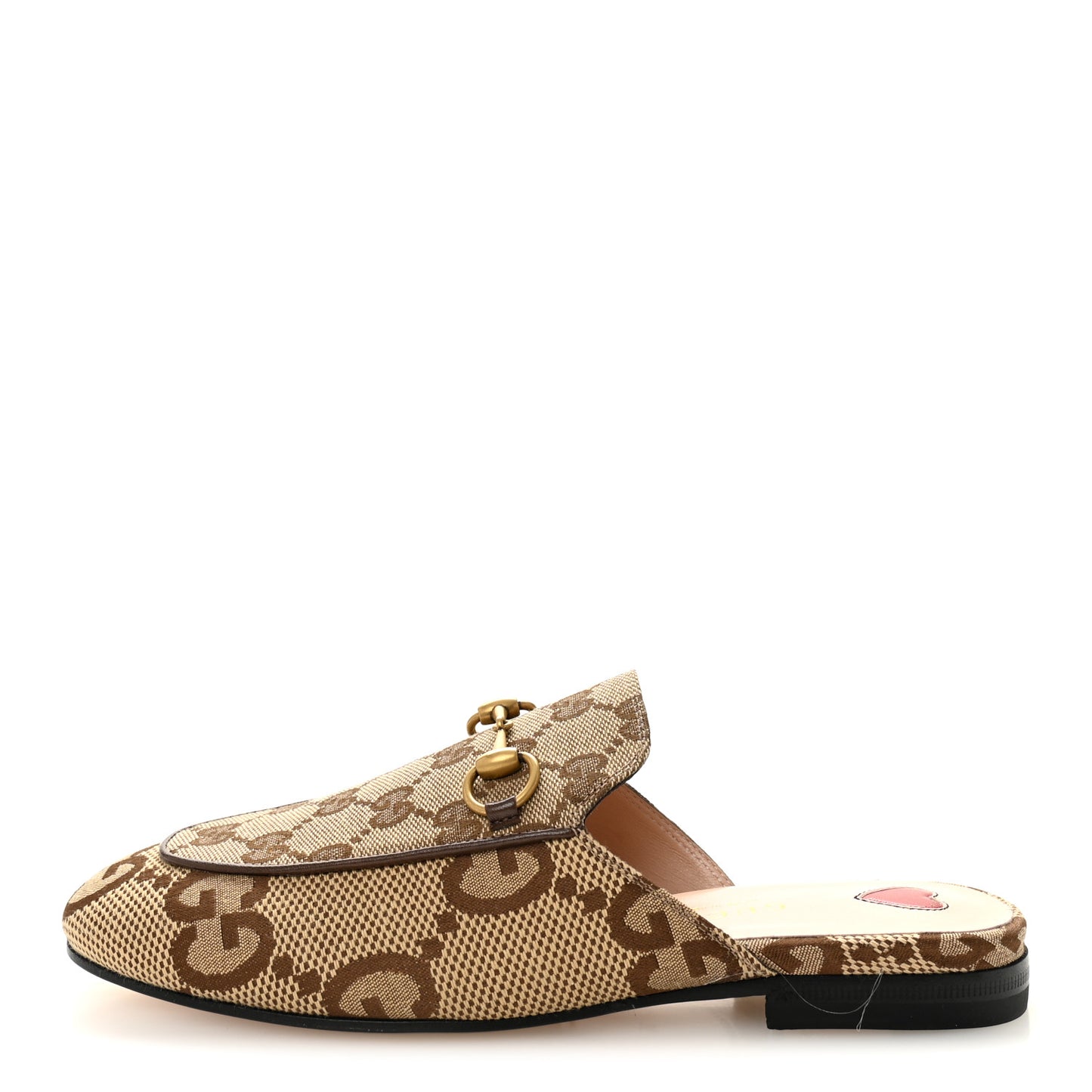 Monogram Jumbo GG Malaga Kid Womens Princetown Slippers 35 Camel Ebony New Acero Beige