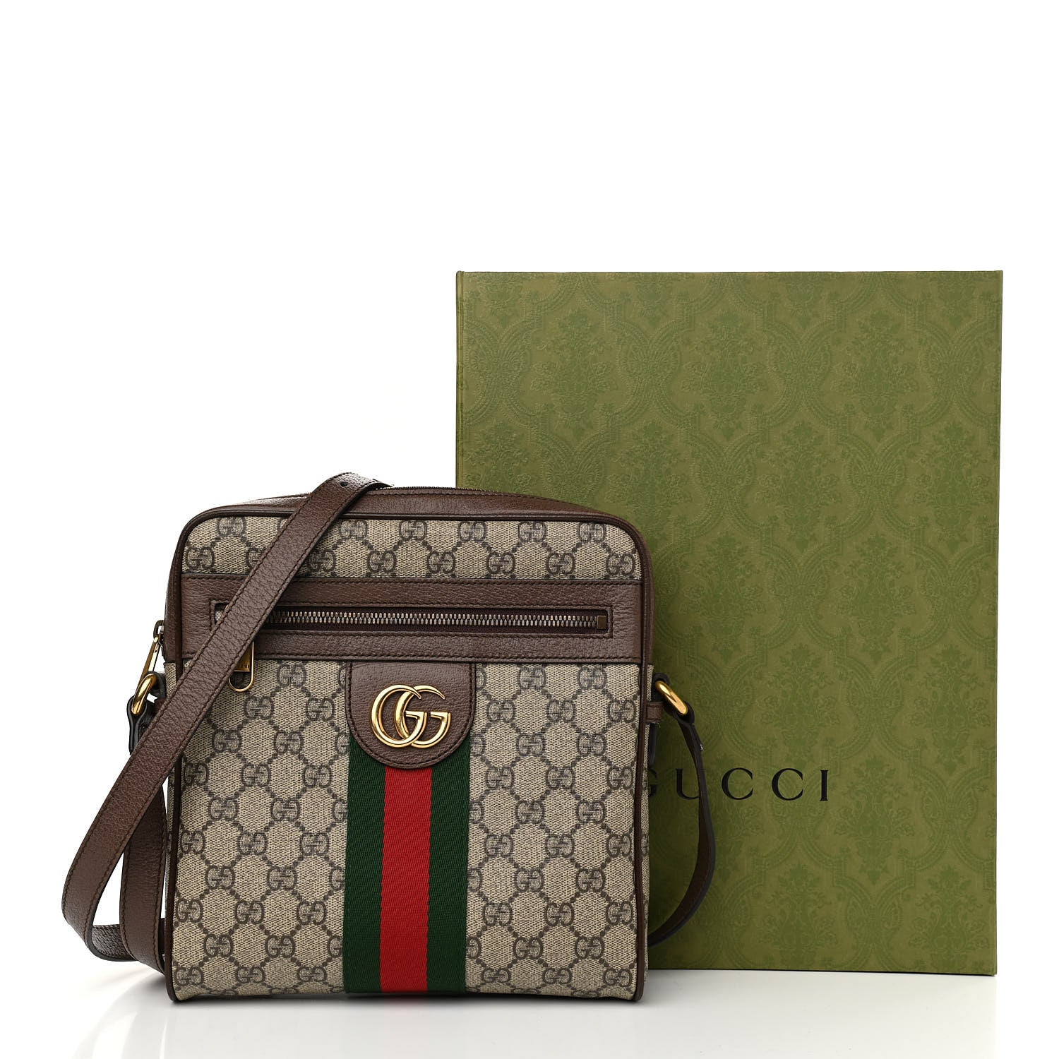 Gucci GG Supreme Monogram Web Small Ophidia Messenger Bag Brown 15 of 15