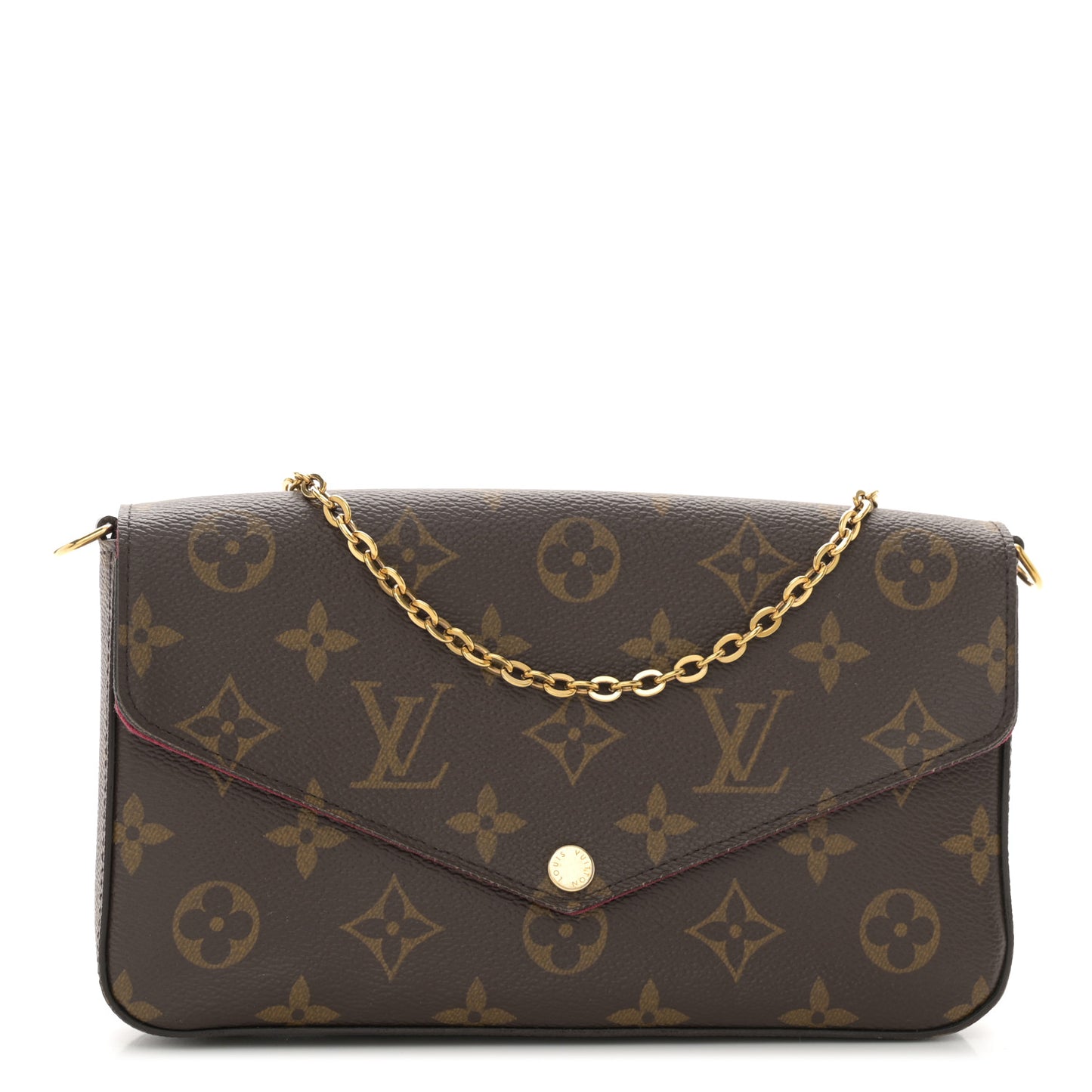 Monogram Pochette Felicie Chain Wallet Fuchsia