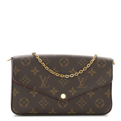 Louis Vuitton Monogram Pochette Felicie Chain Wallet Fuchsia 1 of 12