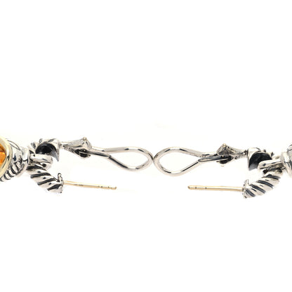 David Yurman Sterling Silver 14K Yellow Gold Citrine Acorn Earrings 4 of 5
