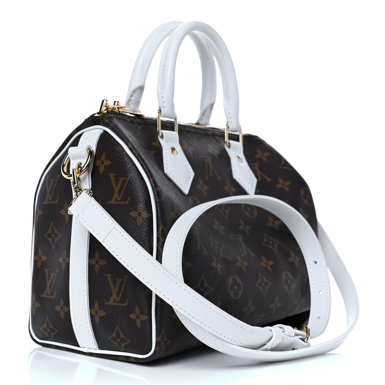 Louis Vuitton Monogram LV Match Speedy Bandouliere 25 White 3 of 11