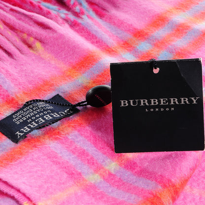 Burberry Cashmere Check Fringe Scarf Pink 5 of 5