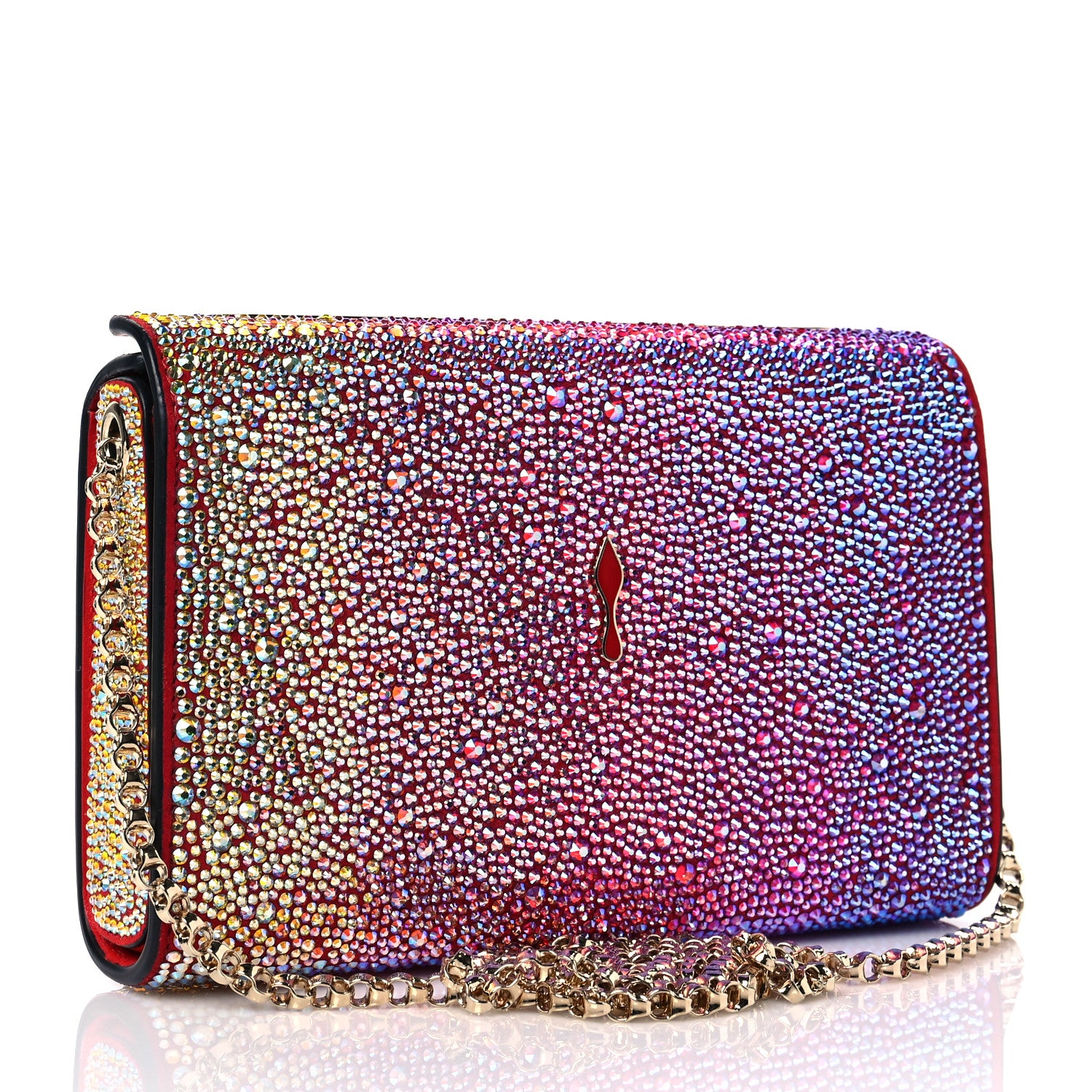 Christian Louboutin Gradient Crystal Suede Small Vanite Clutch Multicolor 2 of 5