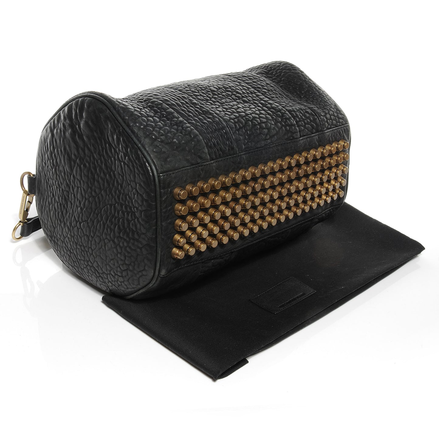 Pebbled Lambskin Rocco Black Antique Brass Hardware