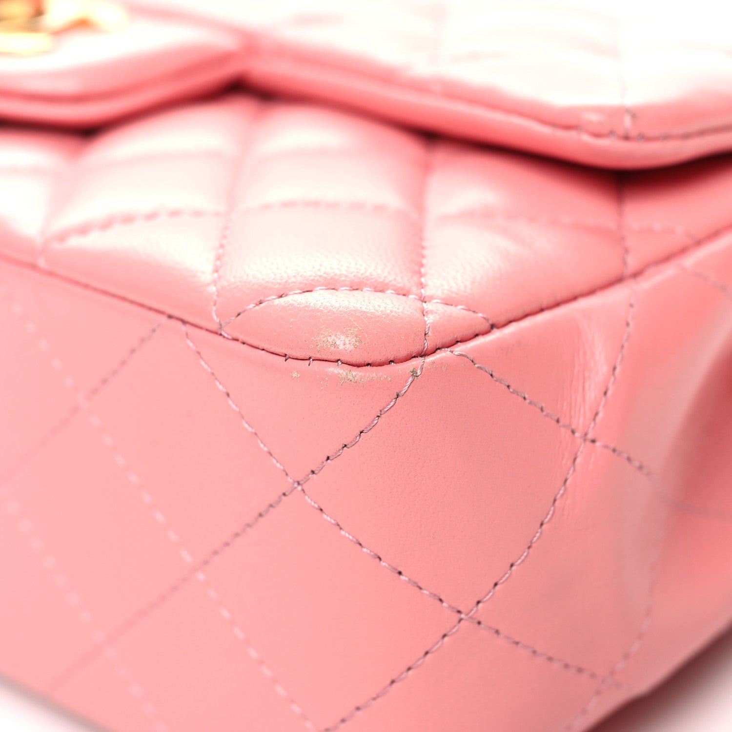 Chanel Lambskin Quilted Mini Rectangular Flap Pink 10 of 12