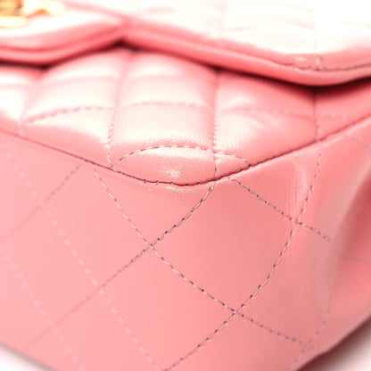 Chanel Lambskin Quilted Mini Rectangular Flap Pink 10 of 12