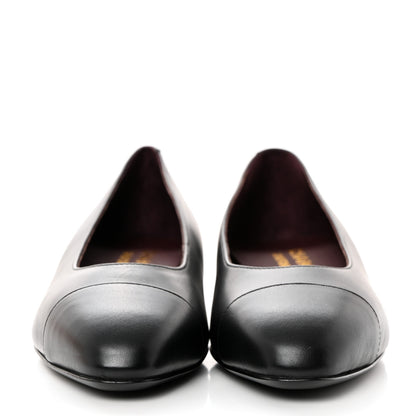 Chanel Lambskin Cap Toe Ballerina Flats 36.5 Black 2 of 9