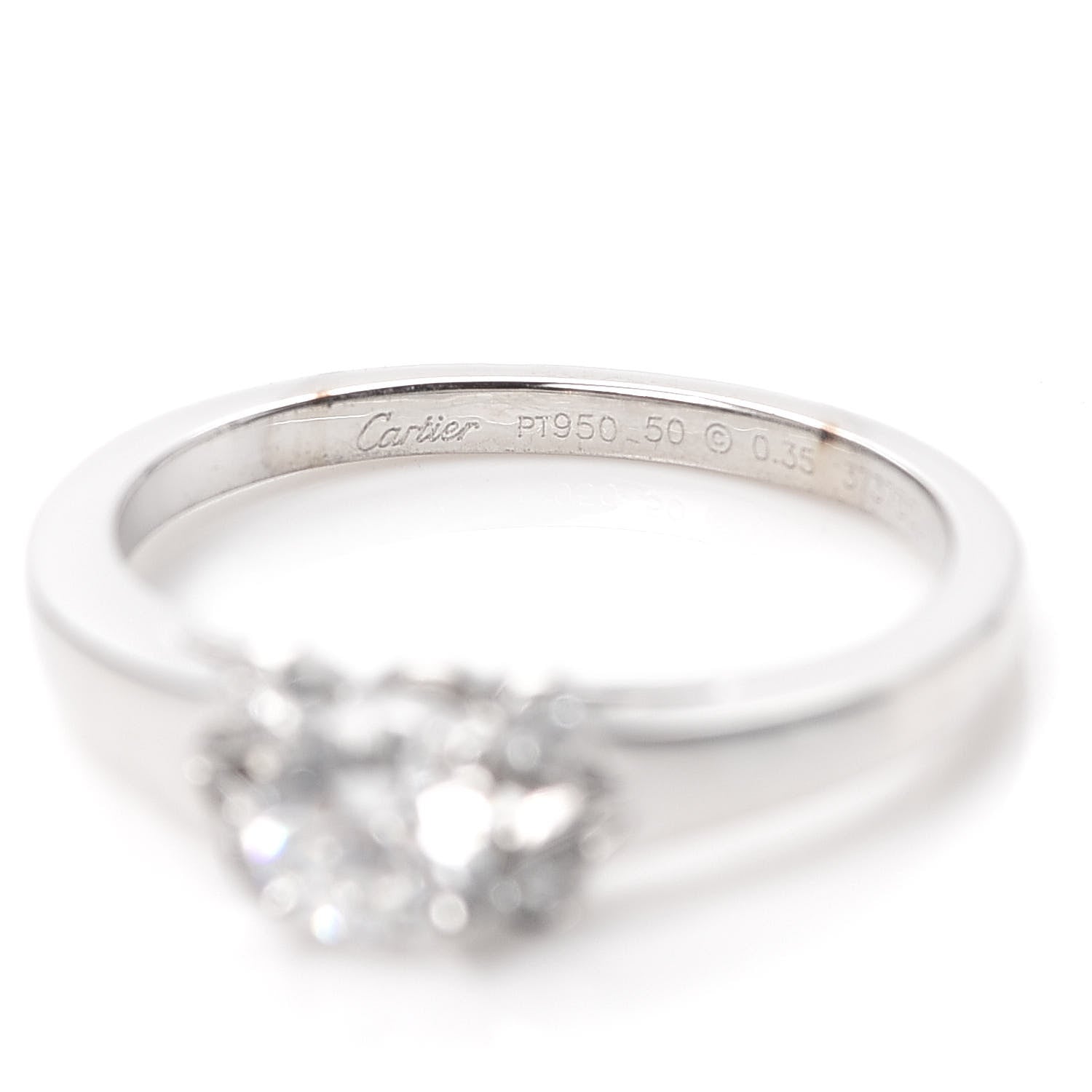 Cartier Platinum Diamond .35ct Ballerine Engagement Ring 49 5 4 of 5