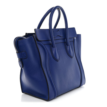 Celine Drummed Calfskin Mini Luggage Indigo 2 of 9