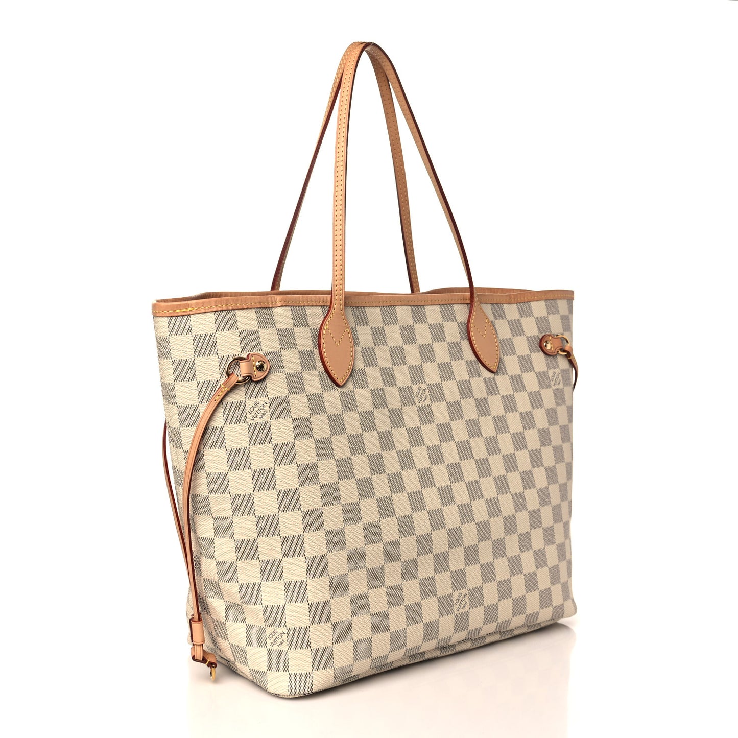 Damier Azur Neo Neverfull MM Rose Ballerine
