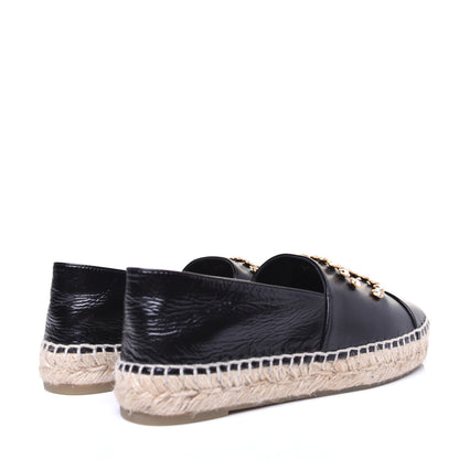 Chanel Patent Calfskin Crystal CC Espadrilles 36 Black 3 of 13
