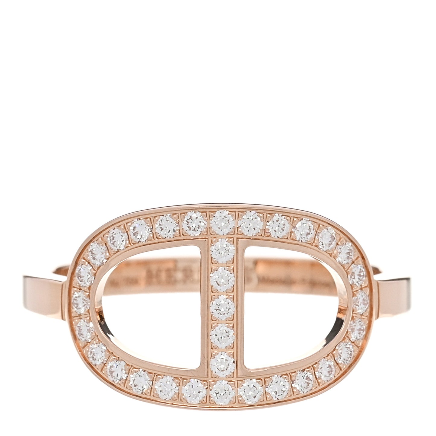 18K Rose Gold Diamond MM Chaine d'Ancre Contour Ring 50 5.25