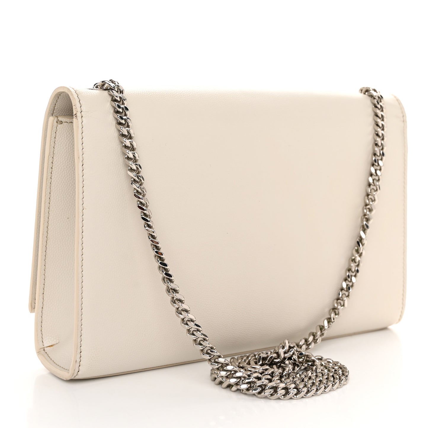 Grain De Poudre Calfskin Medium Classic Monogram Kate Tassel Satchel Crema Soft