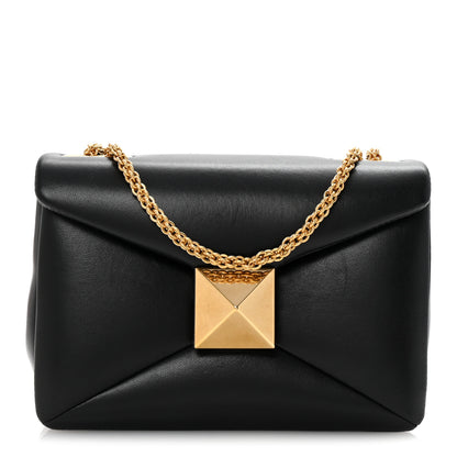 Valentino Garavani Nappa One Stud Chain Clutch Black 1 of 9