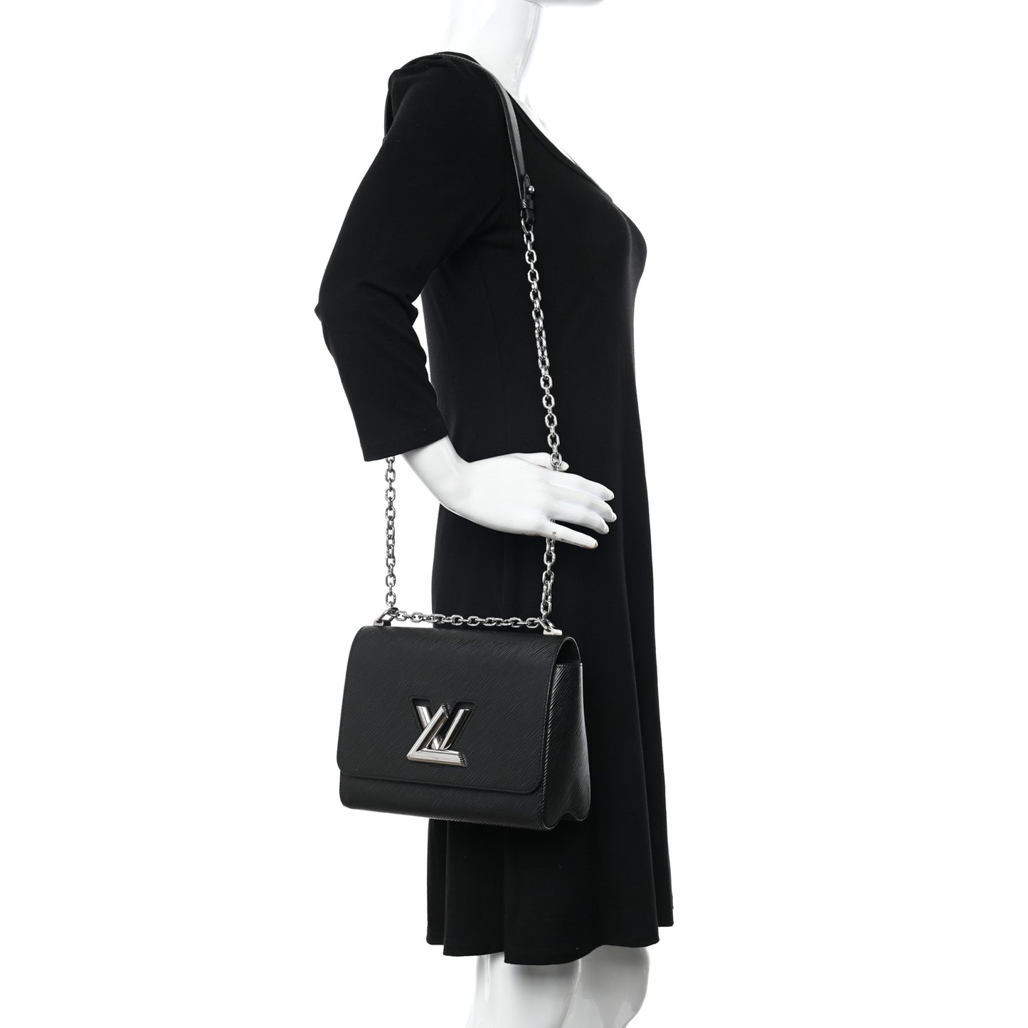 LOUIS VUITTON Epi Twist Shoulder Bag MM Black