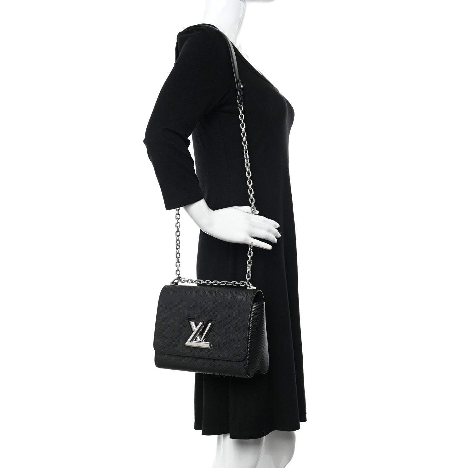 Louis Vuitton LOUIS VUITTON Epi Twist Shoulder Bag MM Black 2 of 20