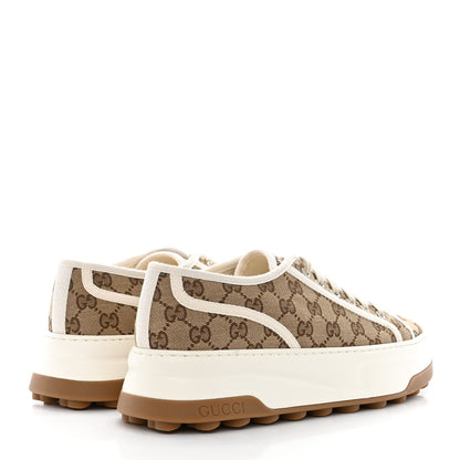 Gucci GG Monogram Mens 1977 Tennis Platform 52mm Sneakers 10 Beige Ebony Mystic White 4 of 9