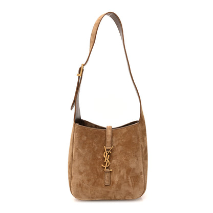 Saint Laurent Suede Baby Le 5 A 7 Hobo Golden Leaf 1 of 10