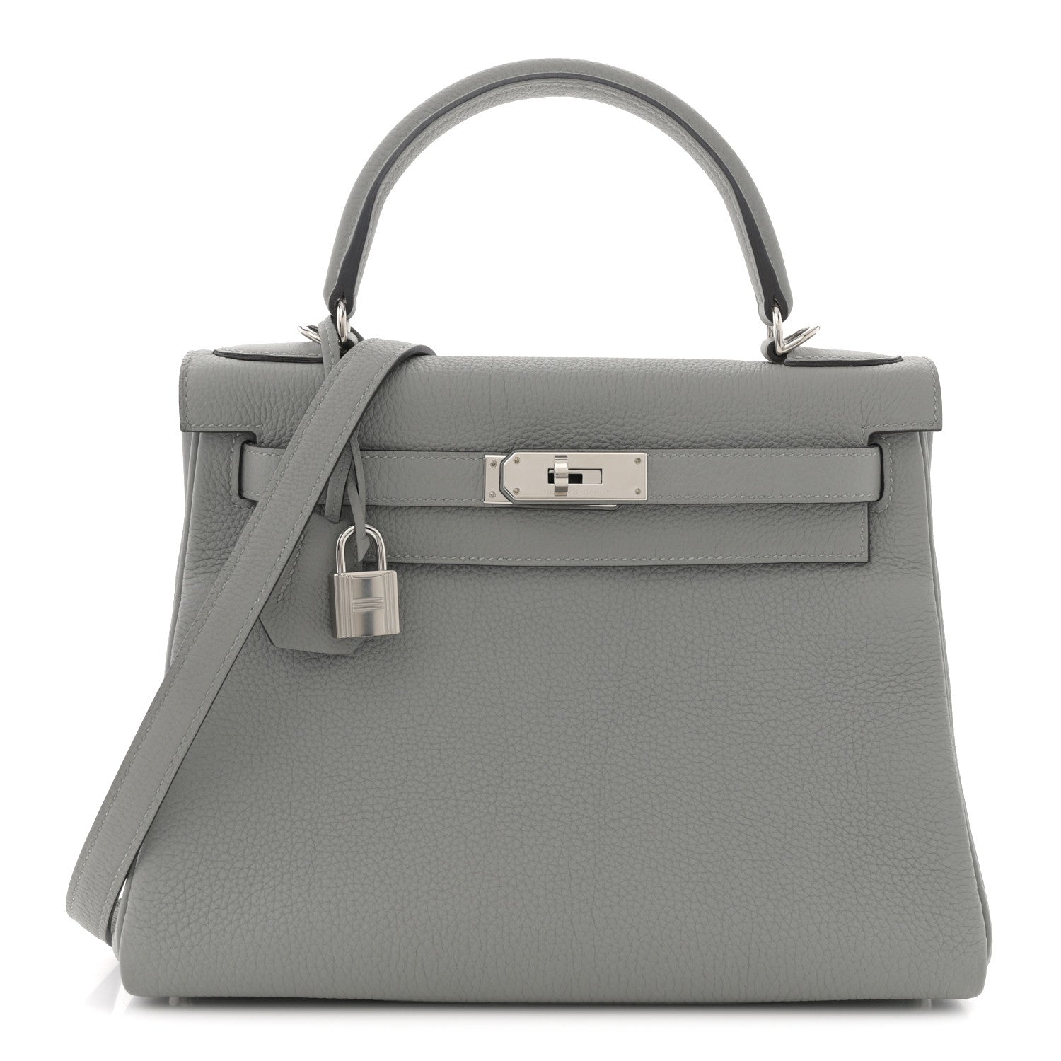 Hermes Togo Horseshoe Kelly Retourne 28 Gris Mouette 1 of 11