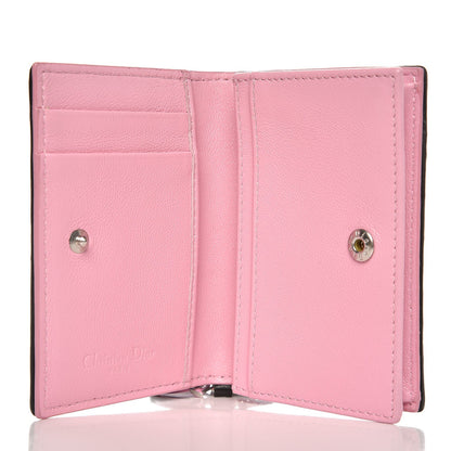 Christian Dior Lambskin Cannage Bi-color Small Lady Dior Flap Card Holder Black Pink 5 of 7