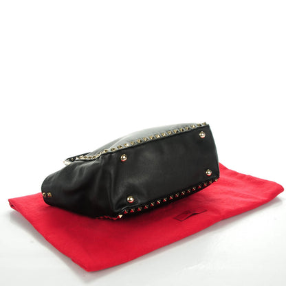 Valentino Garavani Vitello Small Rockstud Tote Black 4 of 8